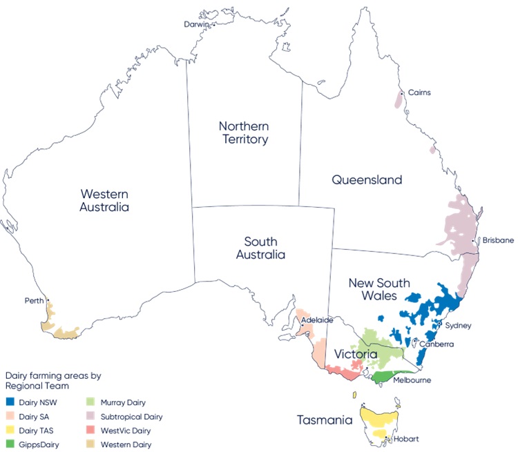 Dairy farms Map